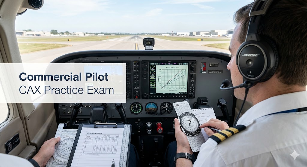 Commercial Pilot Airplane (CAX) Performance Practice Exam Banner