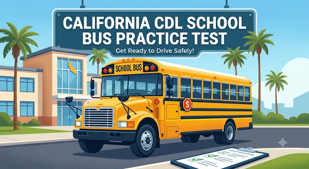 California CDL School Bus Practice Test 3 Banner