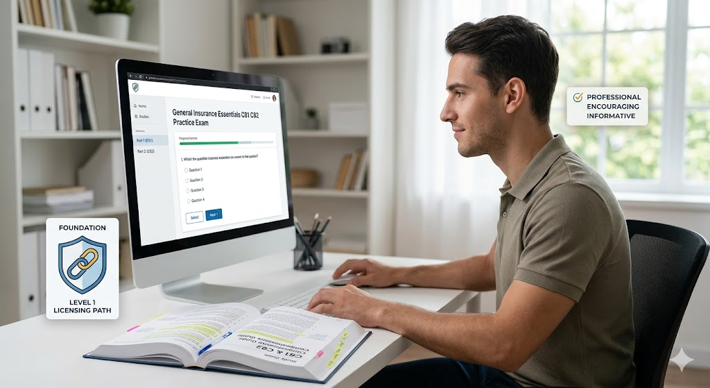 General Insurance Essentials: Part 1 (C81) and Part 2 (C82) Practice Test Banner