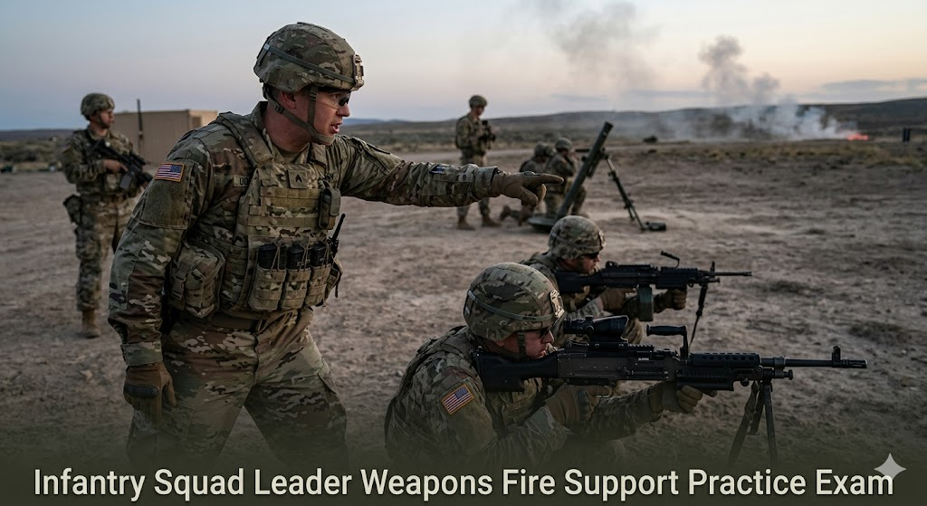 Infantry Squad Leader Weapons and Fire Support Practice Exam Banner