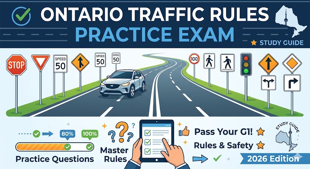 Ontario Traffic Rules Practice Test Banner