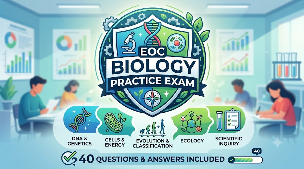 EOC Biology Practice Test Part 1 (40 Questions Answers) Banner