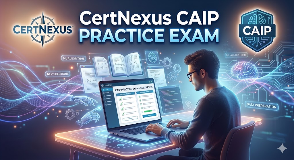 CertNexus Certified Artificial Intelligence Practitioner (CAIP) Practice Exam Banner