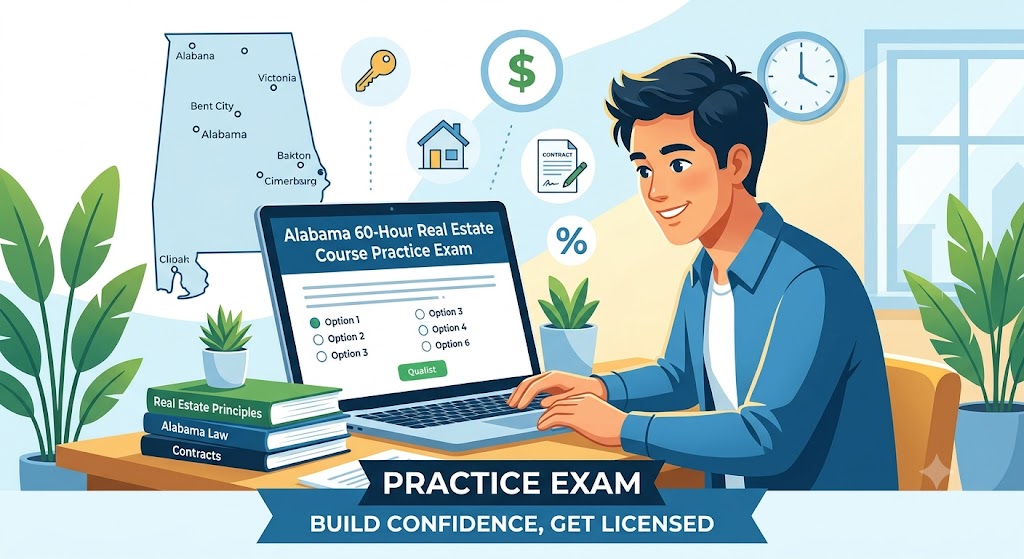Alabama 60-Hour Real Estate Course Practice Exam Banner