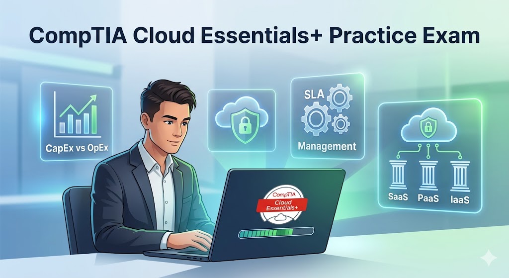 CompTIA - Cloud Essentials+ Certification Practice Exam Banner