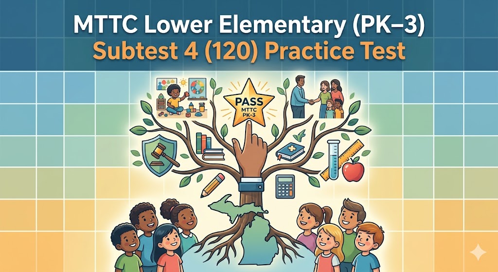 MTTC Lower Elementary (PK–3) Education – Subtest 4 (120) Practice Test Banner
