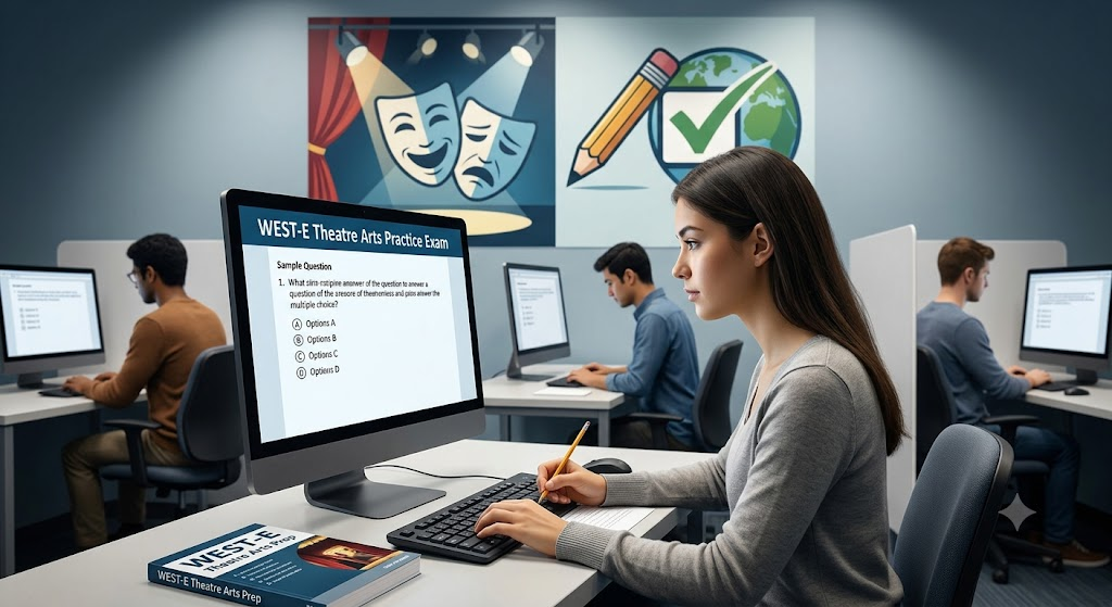WEST‑E Theatre Arts Practice Exam Banner