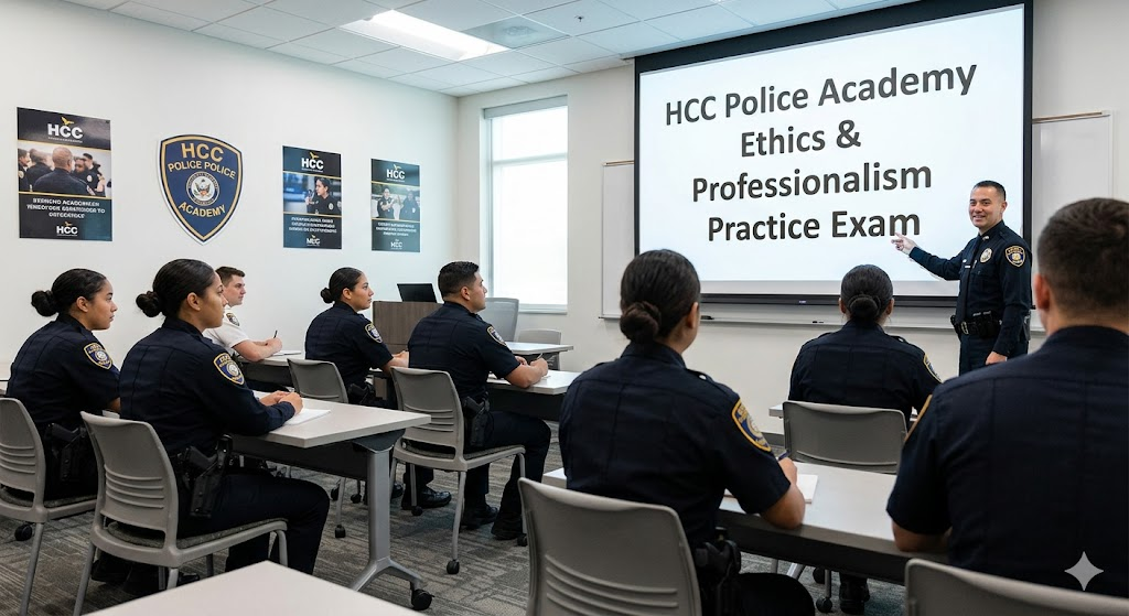 HCC Police Academy Police Professionalism and Ethics Practice Exam Banner