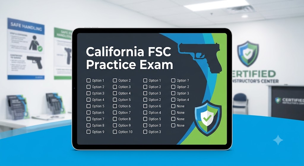 FSC Practice Test 1 | 30 California Firearm Safety Questions and Answers Banner