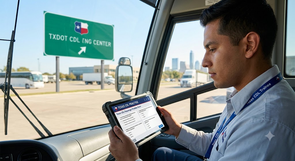Texas CDL Passenger Practice Exam Banner