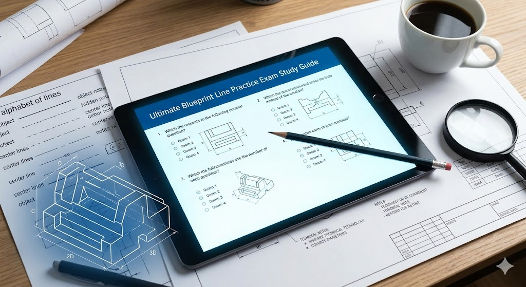 Blueprint Line Practice Exam Banner
