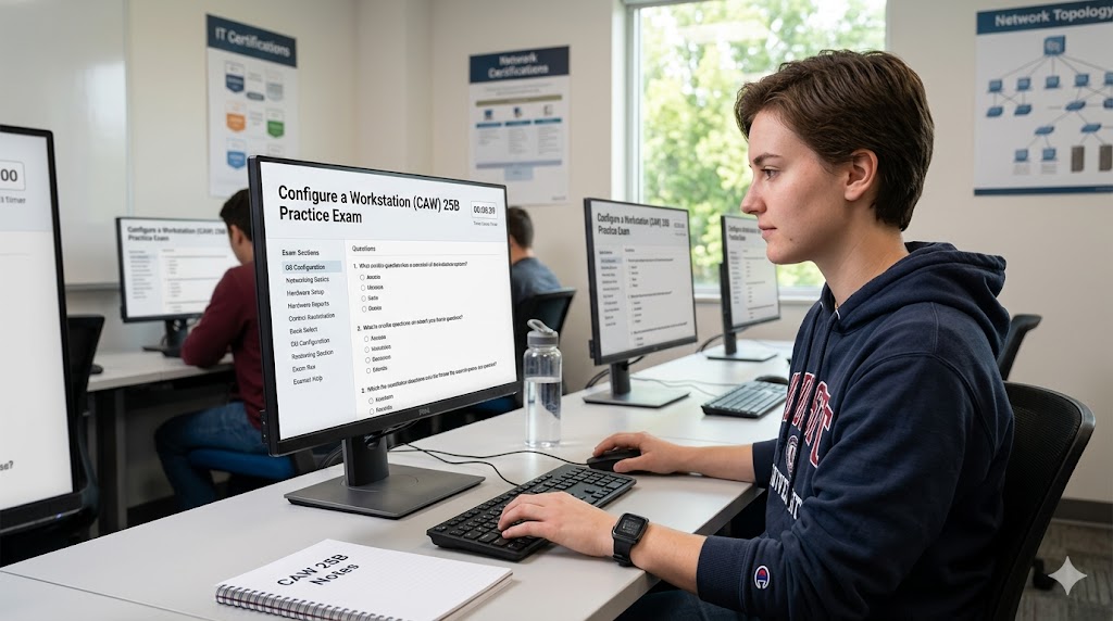 Configure a Workstation (CAW) 25B Practice Test Banner