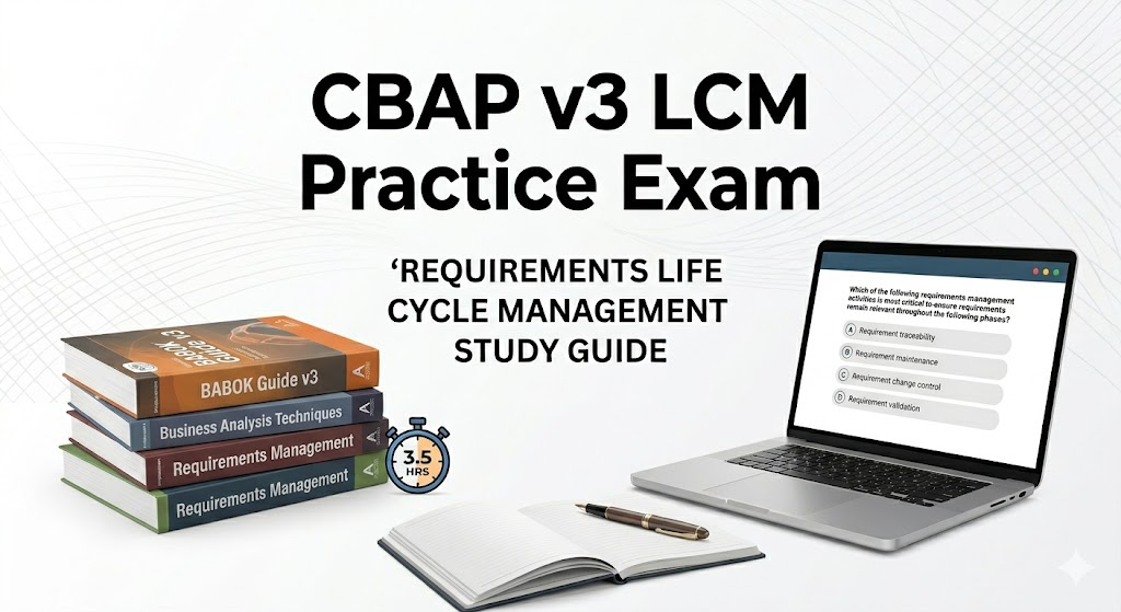 CBAP v3 Requirements Life Cycle Management (LCM) Practice Test Banner