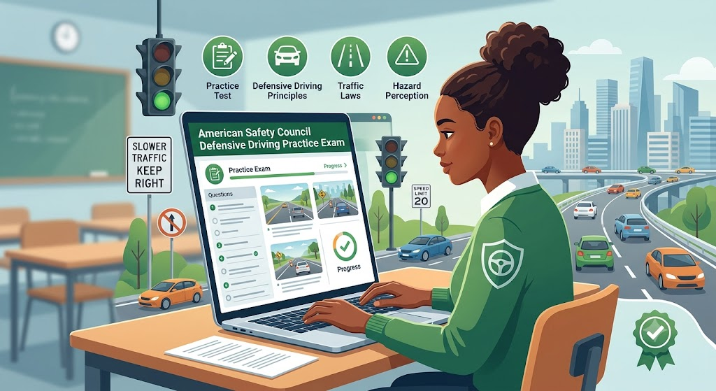 American Safety Council Defensive Driving Practice Exam Banner