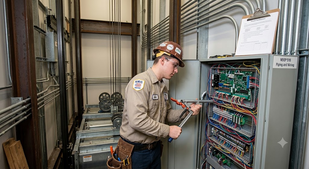 NEIEP Piping and Wiring the Machine Room and Hoistway (510) Practice Test Banner