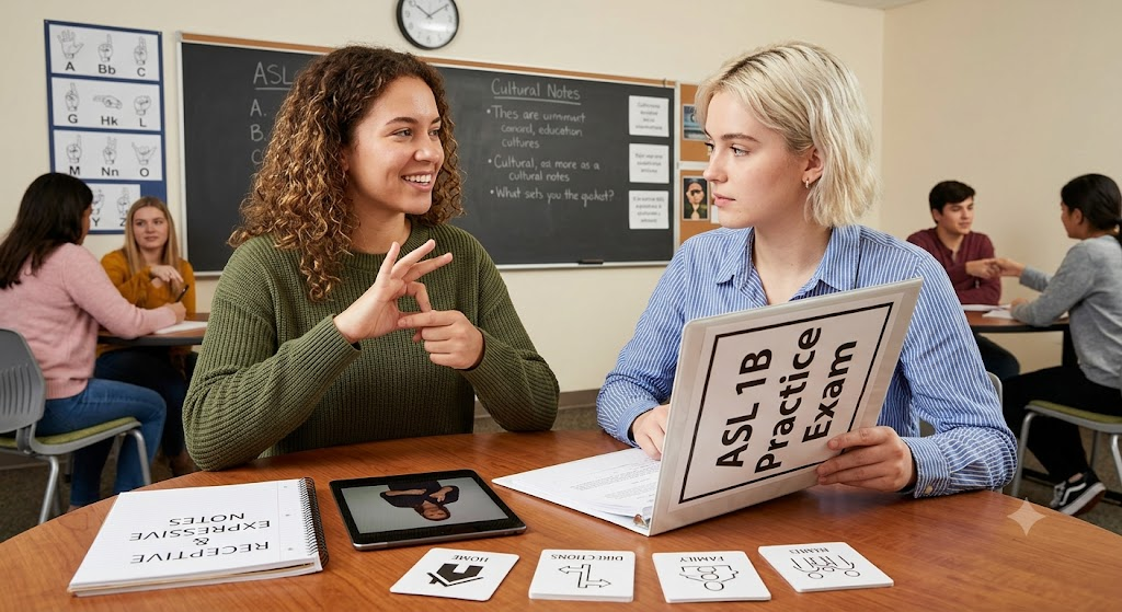 American Sign Language (ASL) 1B Practice Exam Banner