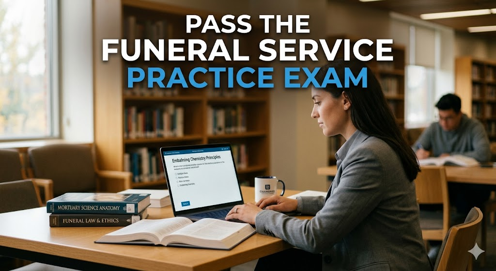 Funeral Service Practice Exam Banner