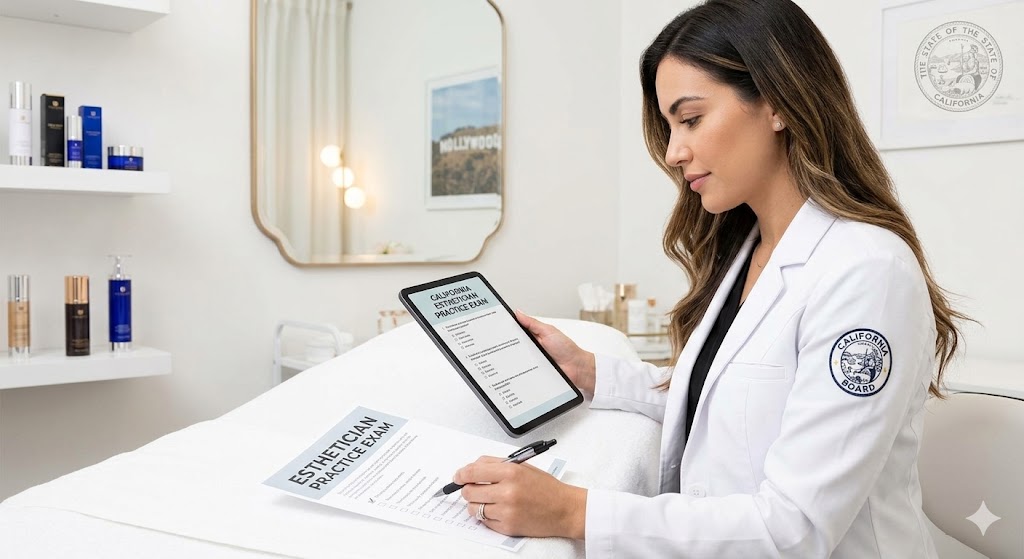 California Esthetician State Board Practice Exam Banner