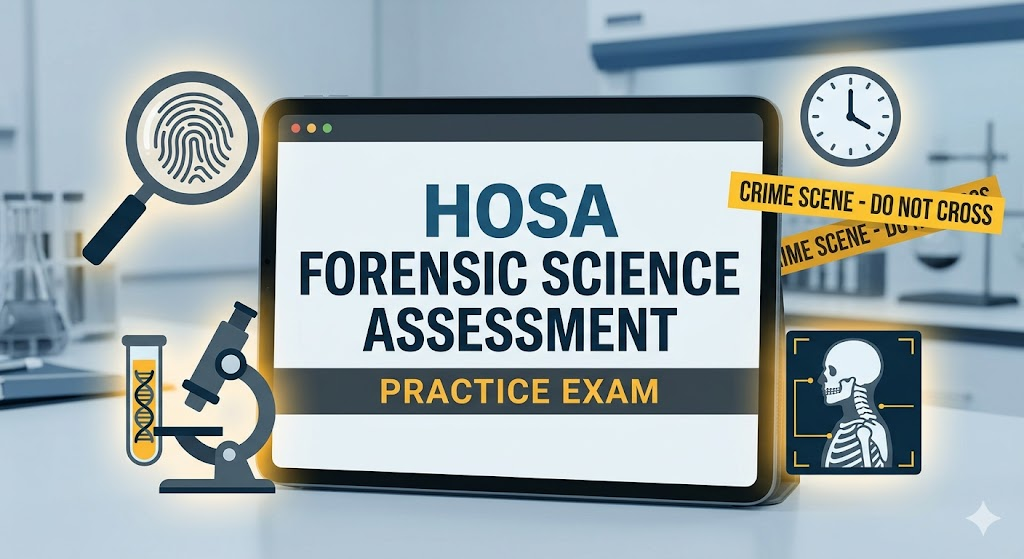 HOSA Forensic Science Assessment Practice Test Banner