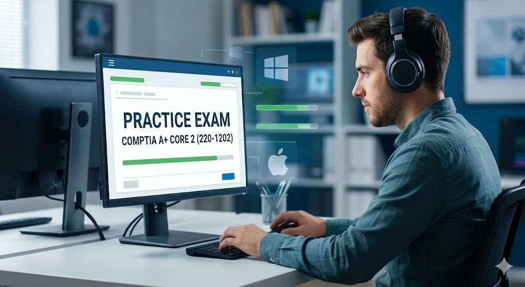 CompTIA A+ Core 2 (220-1202) Practice Exam Banner
