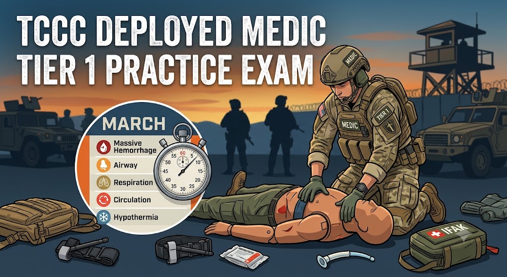Tactical Combat Casualty Care (TCCC) – Deployed Medic (Tier 1) Practice Test Banner