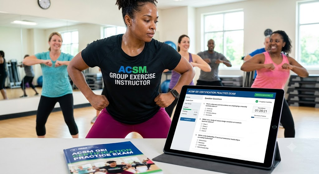 ACSM Group Exercise Instructor (GEI) Certification Practice Exam Banner