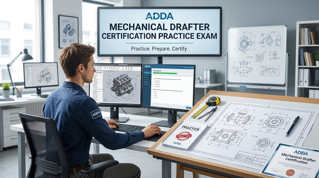 ADDA Mechanical Drafter Certification Practice Exam Banner
