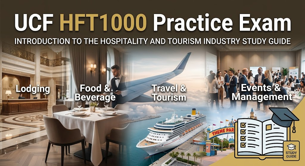 University of Central Florida (UCF) HFT1000 Introduction to the Hospitality and Tourism Industry Practice Exam Banner