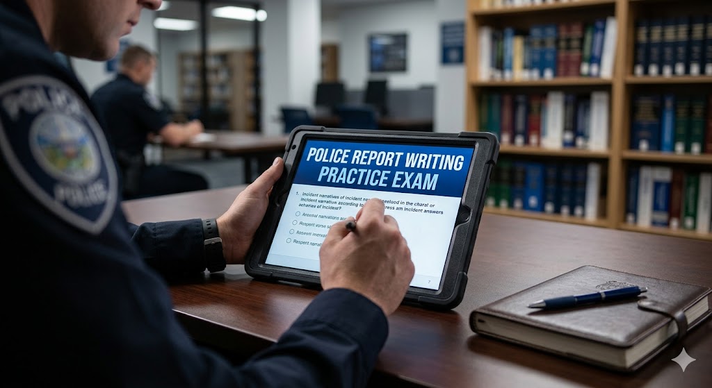Police Report Writing Practice Exam Banner