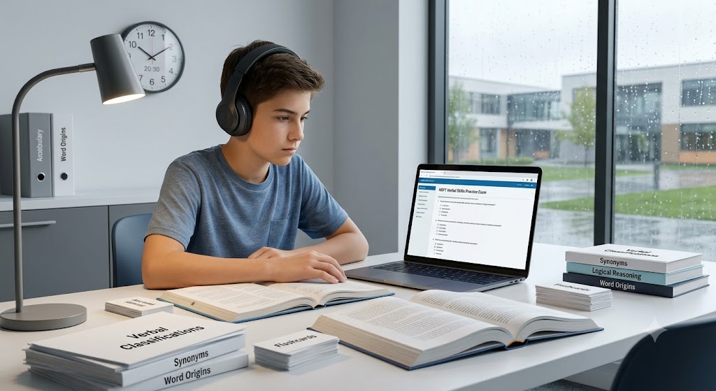 HSPT Verbal Skills Practice Test 2026: 60 Questions Answers Banner