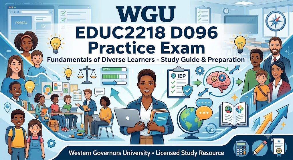 Western Governors University (WGU) EDUC2218 D096 Fundamentals of Diverse Learners Practice Exam Banner