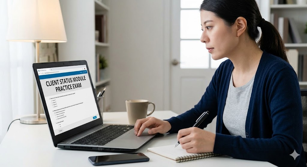 Client Status Module Practice Exam Banner