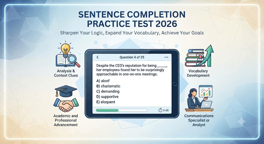 Sentence Completion Practice Test 2026 Banner
