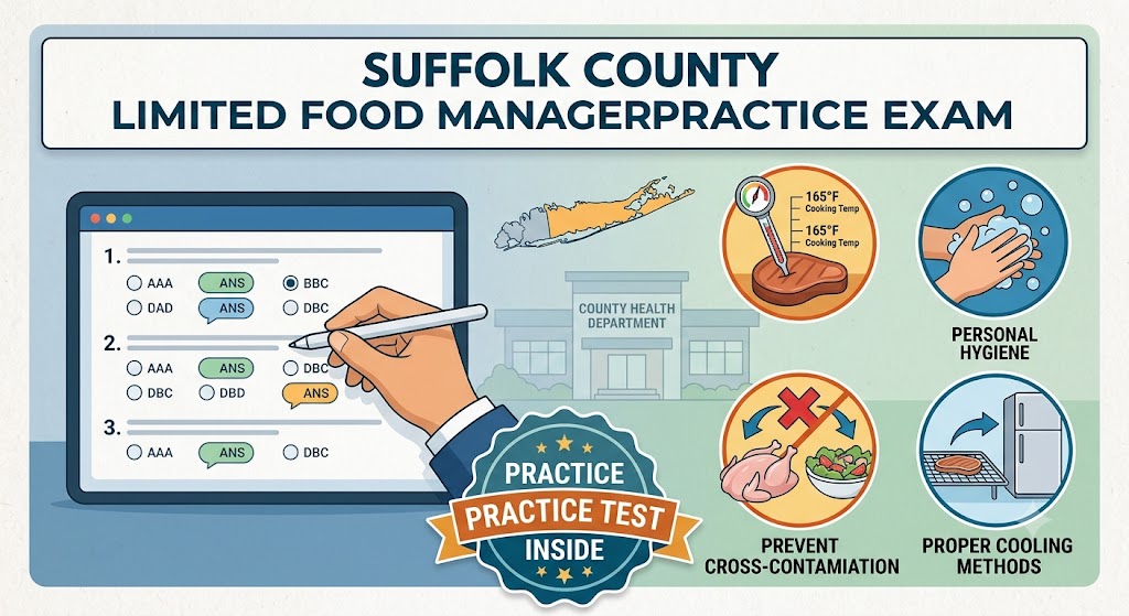 Suffolk County Limited Food Manager's Practice Test Banner