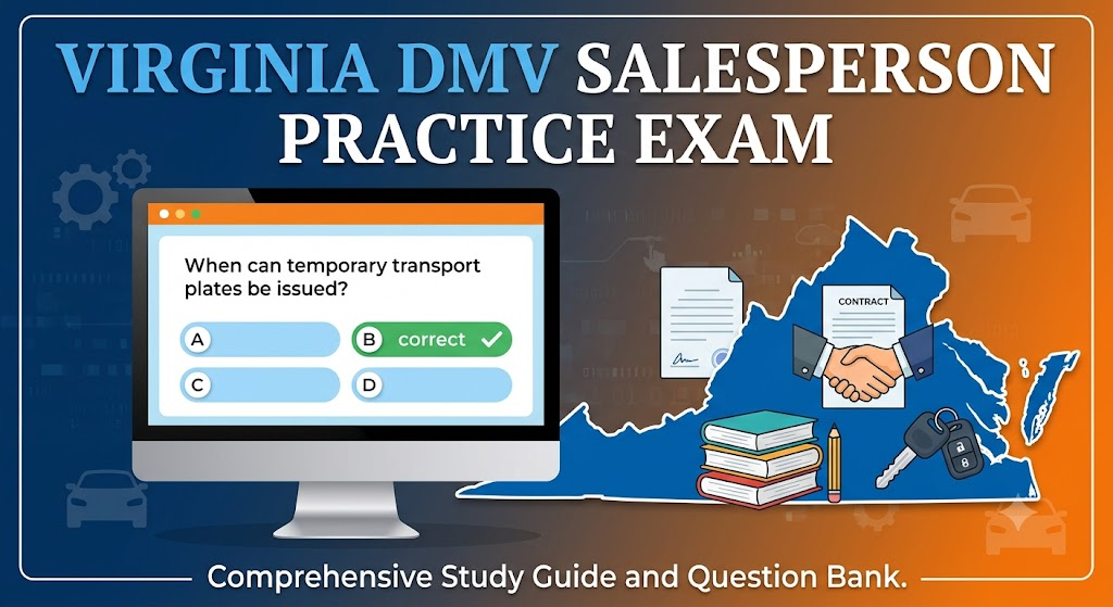 Virginia DMV Salesperson Practice Exam Banner