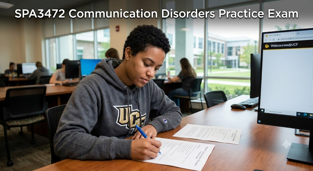 University of Central Florida (UCF) SPA3472 Behavioral Methods in Communication Disorders Practice Exam Banner