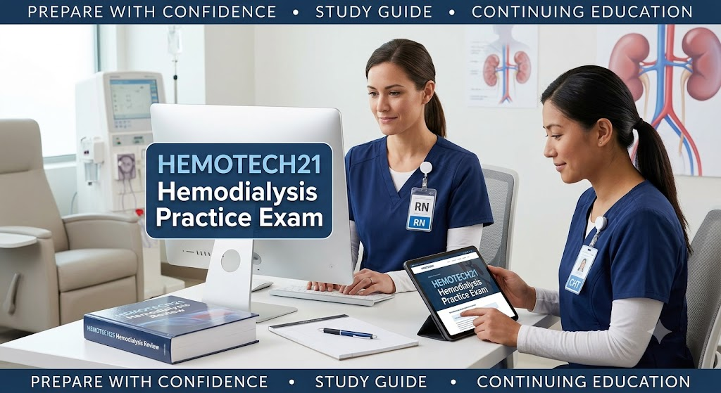 Anderson Hemodialysis for Nurses and Dialysis Personnel (HEMOTECH21) Continuing Education (CE) Practice Test Banner