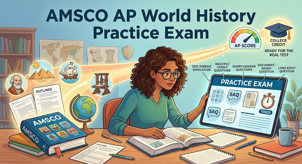 AMSCO AP World History Practice Test Banner