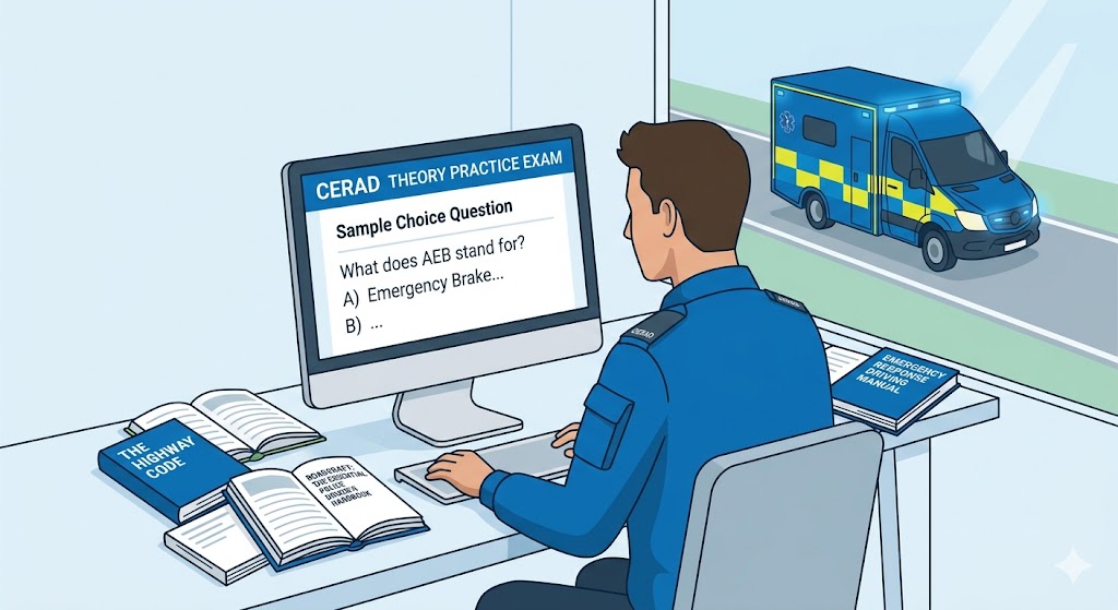 Certificate in Emergency Response Ambulance Driving (CERAD) Theory Practice Exam Banner