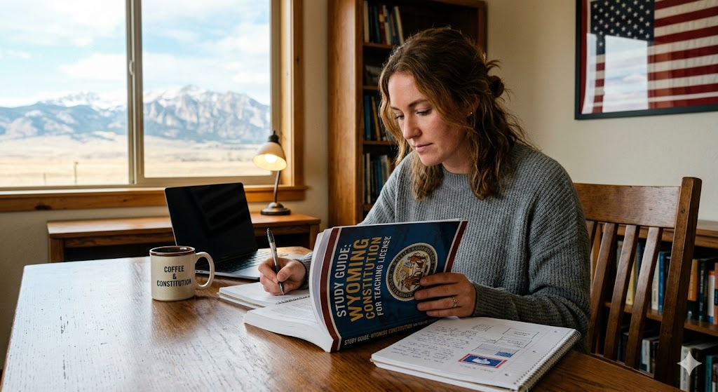 Wyoming Constitution for Teaching License Practice Test Banner