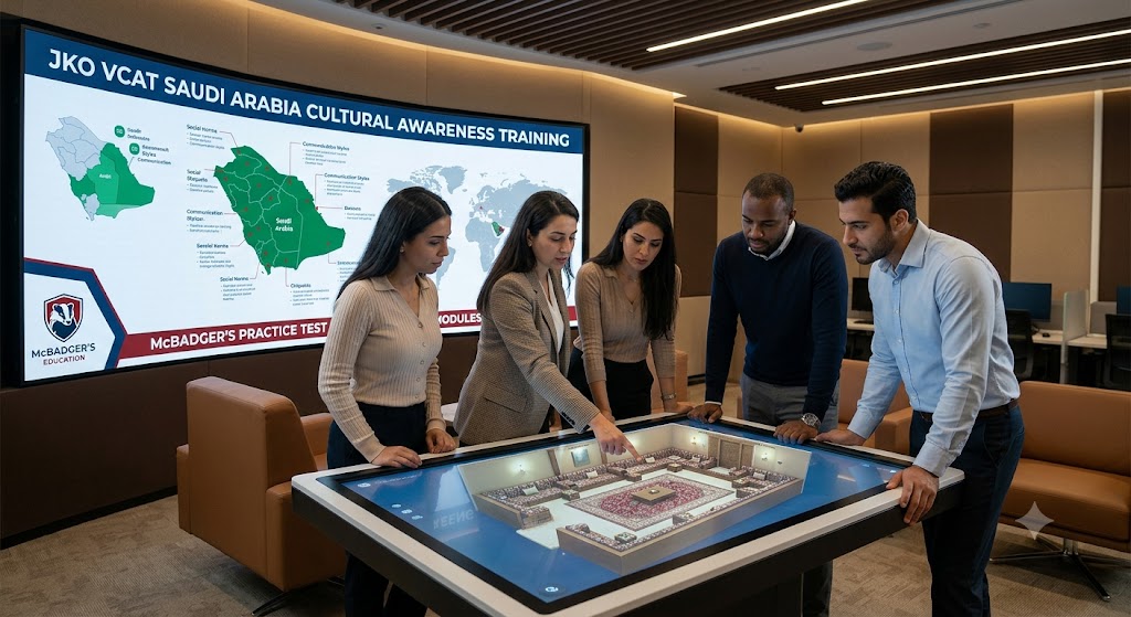 Saudi Arabia McBadger's JKO Virtual Cultural Awareness Trainer (VCAT) Practice Test Banner