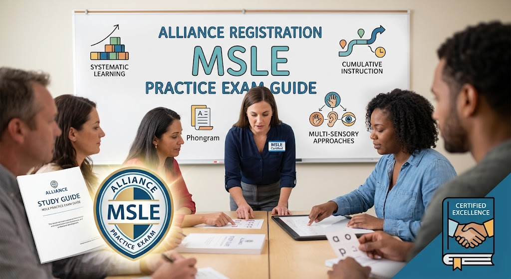 Alliance Registration for Multi-Sensory Structured Language Education (MSLE) Practice Exam Banner