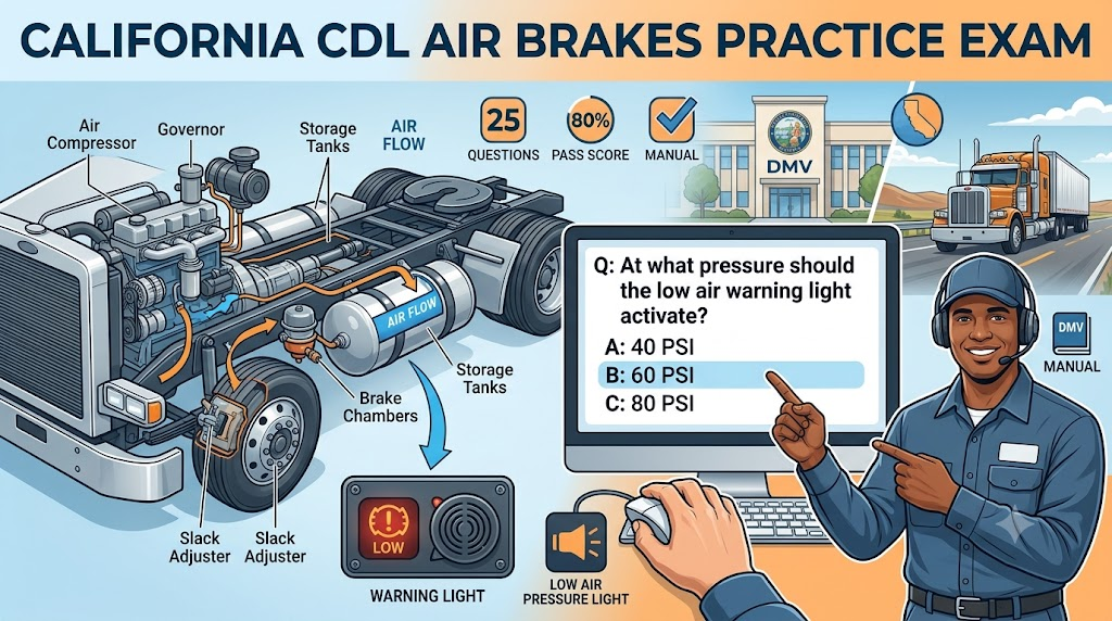 California CDL Air Brakes Test Banner
