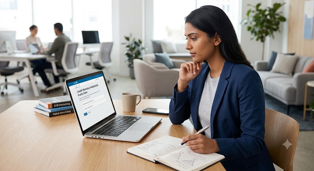 Linkedin Marketing Practice Test & Exam Prep Banner