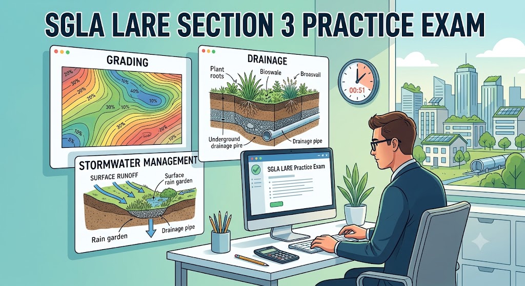 SGLA LARE Grading, Drainage and Stormwater Management Practice Exam Banner