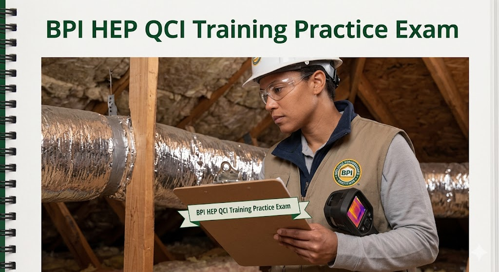 BPI Home Energy Professional (HEP) Quality Control Inspector (QCI)Training Practice Exam Banner