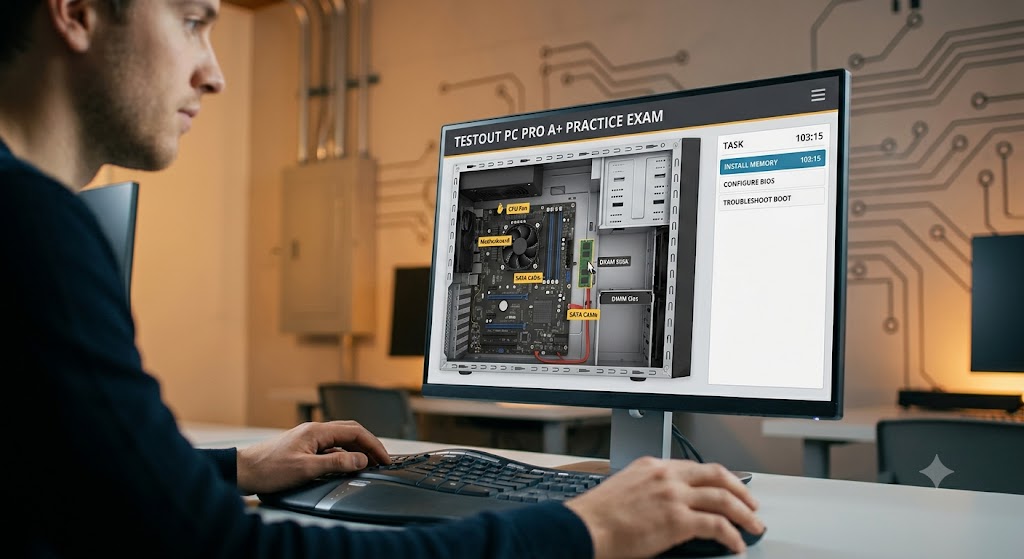 TestOut PC Pro A+ Certification Practice Test Banner