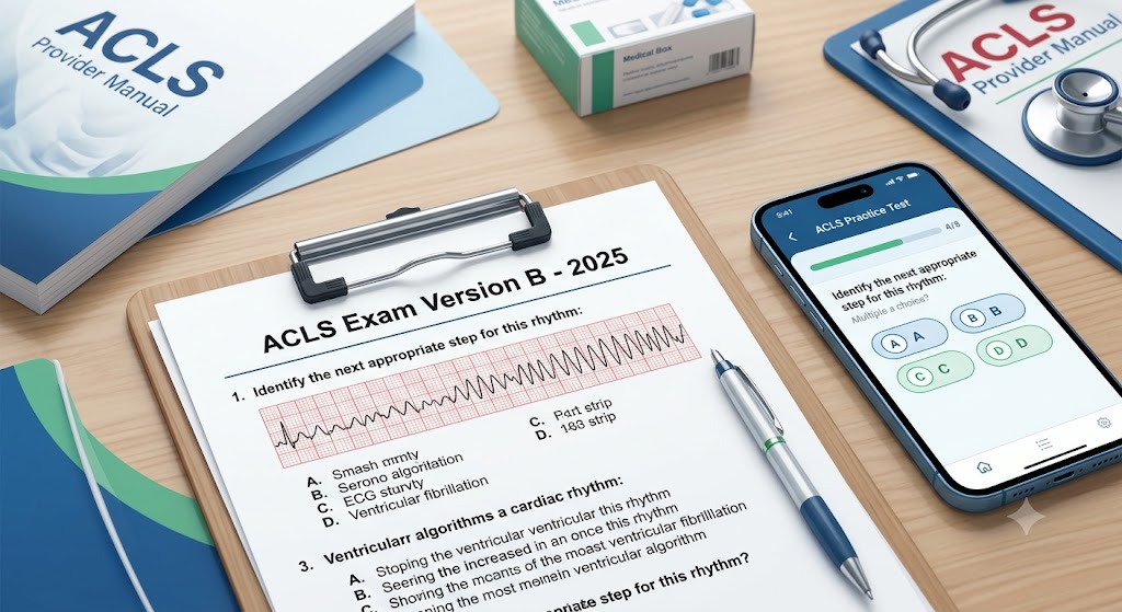 ACLS Exam Version B 2025 Test Questions Answers Banner