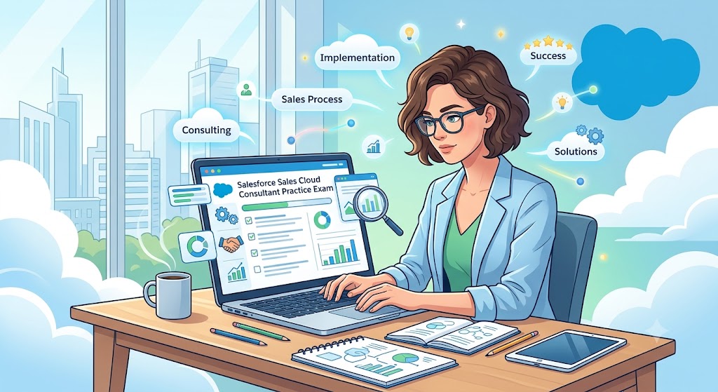 Salesforce Sales Cloud Consultant Test Practice Exam Banner