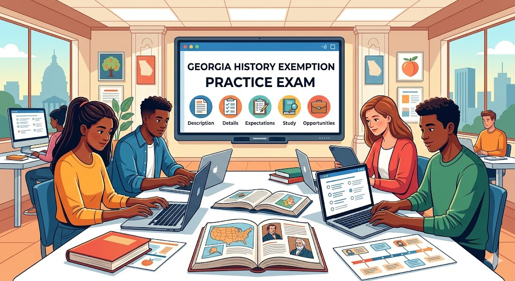 Georgia History Exemption Practice Exam Banner